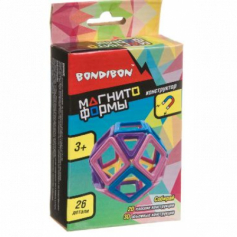 Магнитный конструктор МАГНИТОФОРМЫ Bondibon, набор 26 мини-дет., BOX 12х8х2,2 см