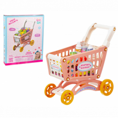 Набор "Продукты с тележкой "Girl's club", более 55 аксессуаров, цвет розовый, размер в собранном вид