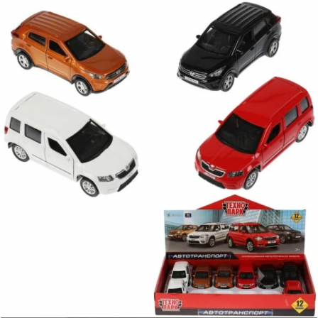 Машина металл HYUNDAI CRETA/SKODA YETI 12 см, инерц, ассорт. Технопарк