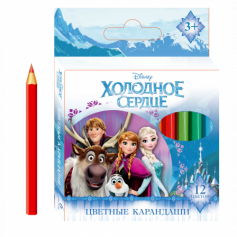 Карандаши цв. пластик. "Холодное сердце" 12 цветов "Холодное сердце", длина 88 мм,