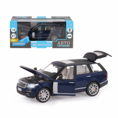 ТМ "Автопанорама" Машинка металическая 1:26  Range Rover, синий металлик, свободный ход колес, откр.