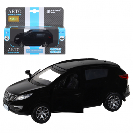 Машинка металлическая 1:39 KIA SPORTAGE R, черный, откр. двери, инерция, в/к 17,5*