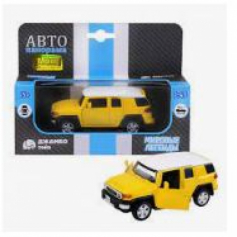 Машинка металл.ТМ "Автопанорама" 1:32  Toyota FJ Cruiser, желтый, свет, звук, откр. двери, ин