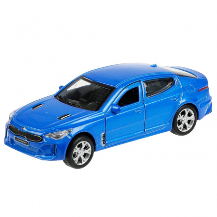 Машина металл KIA STINGER длина 12 см, двери, багаж., инерц, синий, кор.Технопарк