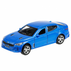 Машина металл KIA STINGER длина 12 см, двери, багаж., инерц, синий, кор.Технопарк