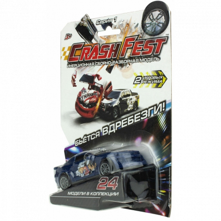 Машинка инерционная (2в1, разборная, 10 см, блистер, 1TOY CrashFest