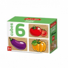 Кубики "Овощи" (без обклейки) 6 шт Baby Toys