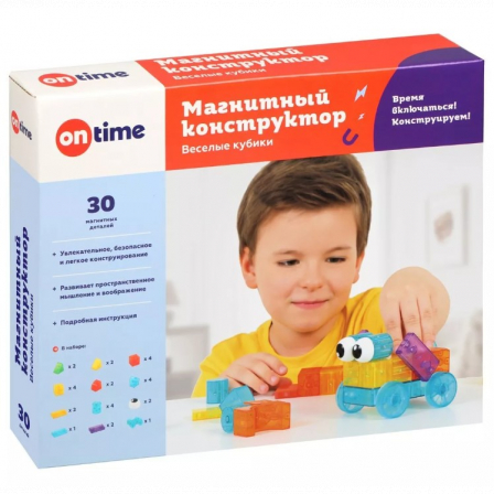 Магнитный конструктор "Веселые кубики" 30 деталей