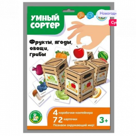 Игра развивающая Умный сортер "Фрукты, ягоды, овощи, грибы"