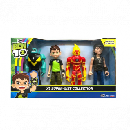 *Ben 10 набор Мегапак из 4 фигурок XL 28 см  (Человек-огонь, Бен 10, Алмаз, Кевин 11)