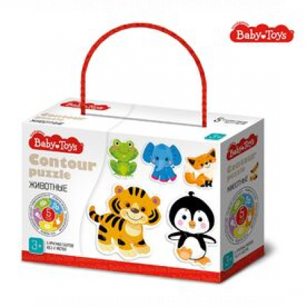 Пазлы контурные "Животные" Baby Toys