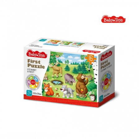 Пазл First Puzzle "Кто живет в Лесу" (16 эл) Baby Toys