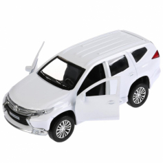 Машина металл "MITSUBISHI PAJERO SPORT" 12см, открыв двери, инерц, белый в кор Технопарк в кор.