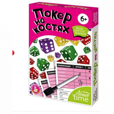 Игра настольная "Покер на костях"