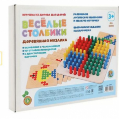 Мозаика деревянная "Веселые столбики" 101 эл