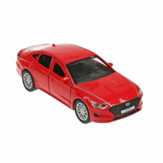 Машина металл HYUNDAI SONATA длина 12 см, двери, багаж, инерц, красный, кор. Технопарк в кор.2*36шт