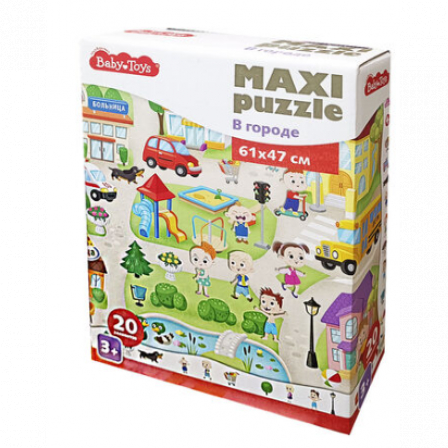 Пазлы MAXI Baby Toys "В городе" 20 эл (поле 61х47см)
