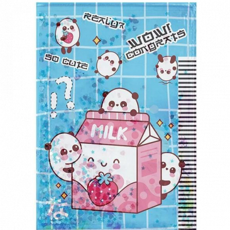 Блокнот "Каваи milk", формат А6, 11х15 см, 56 листов в клетку на скрепке, обложка с гелевым на