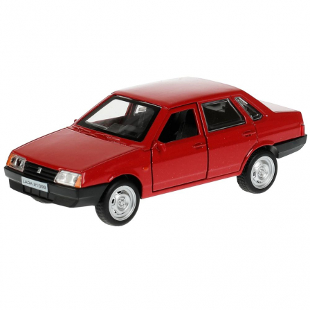 Машина металл LADA-21099 "СПУТНИК" 12 см, двери, багаж, инерц, красный, кор. Технопарк