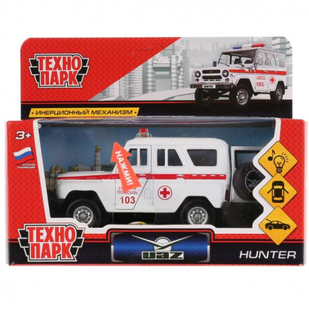 Машина металл Технопарк "UAZ HUNTER" 12см, открыв. двери, инерц.