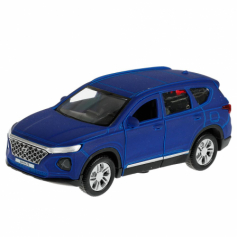 Машина металл HYUNDAI SANTAFE SOFT 12 см, двери, багаж, инерw, синий, кор. Технопарк