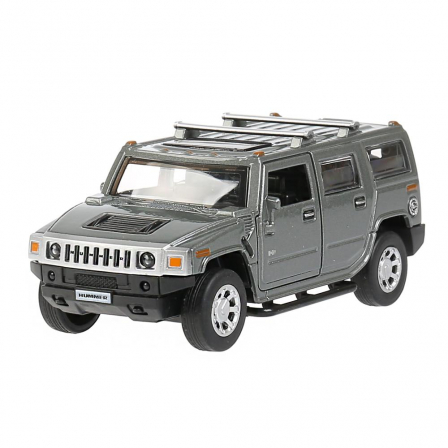 Машина металл "hummer h2" 12см, открыв. двери, инерц., темно-серый в кор. Технопарк