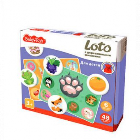 Лото с деревянными фишками "Для детей" Baby Toys